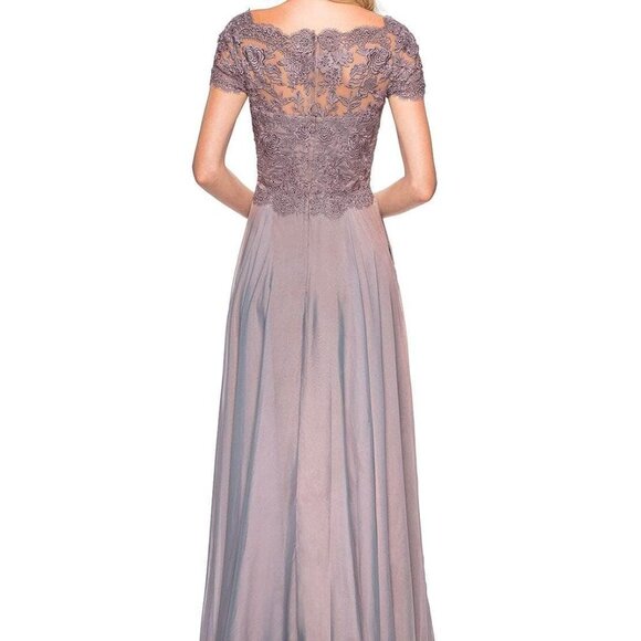 NWT La Femme 27098SC Chiffon Mother of the Bride Dress Cocoa in Size 0 - Picture 4 of 10